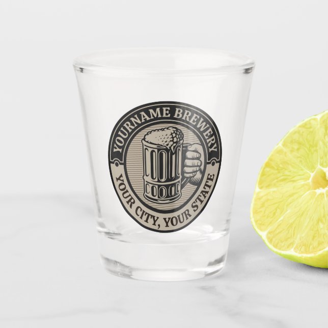 Beer Brewing Personalised NAME Brewery Big Mug  Shot Glass (Front)