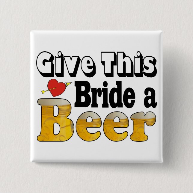 Beer Bride 15 Cm Square Badge (Front)