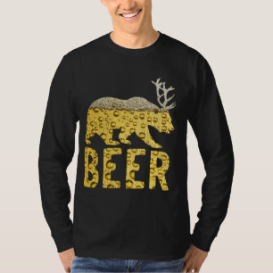 Beer Bubbles Bear+Deer=Beer Bear Antlers T-Shirt