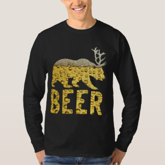 Beer Bubbles Bear+Deer=Beer Bear Antlers T-Shirt