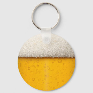 Beer Bubbles Close-Up Key Ring