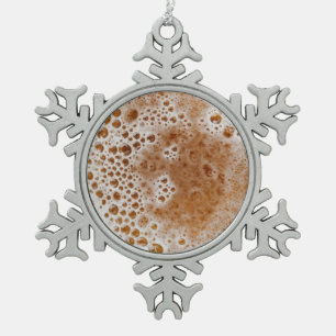 BEER BUBBLES SNOWFLAKE PEWTER CHRISTMAS ORNAMENT