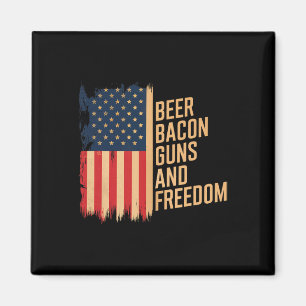 Beer Bycon Guns And Freedom Bbq Men Byrbecue  Magnet