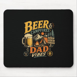 Beer camping dad retro 70s vintage father's day mouse pad