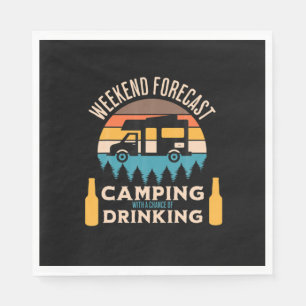 Beer Camping With Beer Birthday Napkin