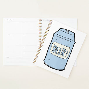 Beer Can Illustration Retro Beer Lover Design  Planner
