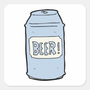 Beer Can Illustration Retro Beer Lover Design  Square Sticker