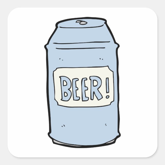 Beer Can Illustration Retro Beer Lover Design  Square Sticker (Front)