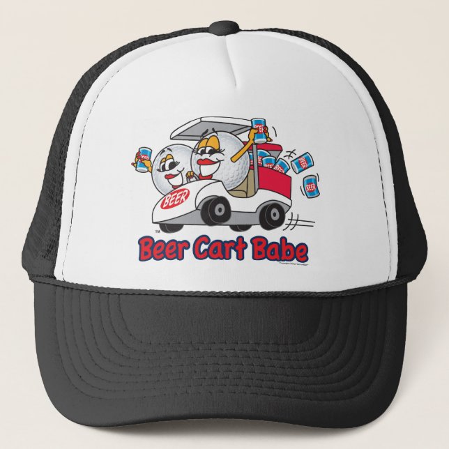 Beer Cart Babe Golf Tournament Trucker Hat (Front)