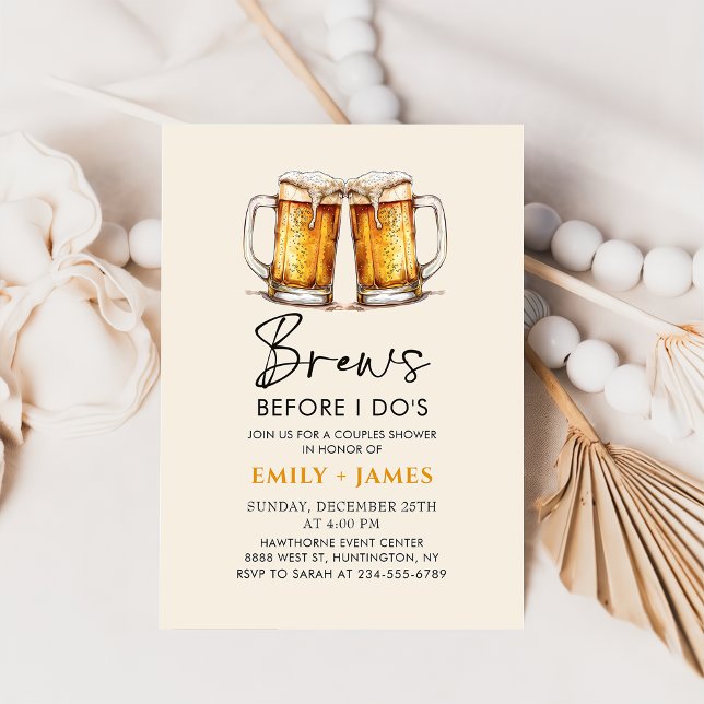 Beer Casual Couples Wedding Bridal Shower Invitation (Creator Uploaded)