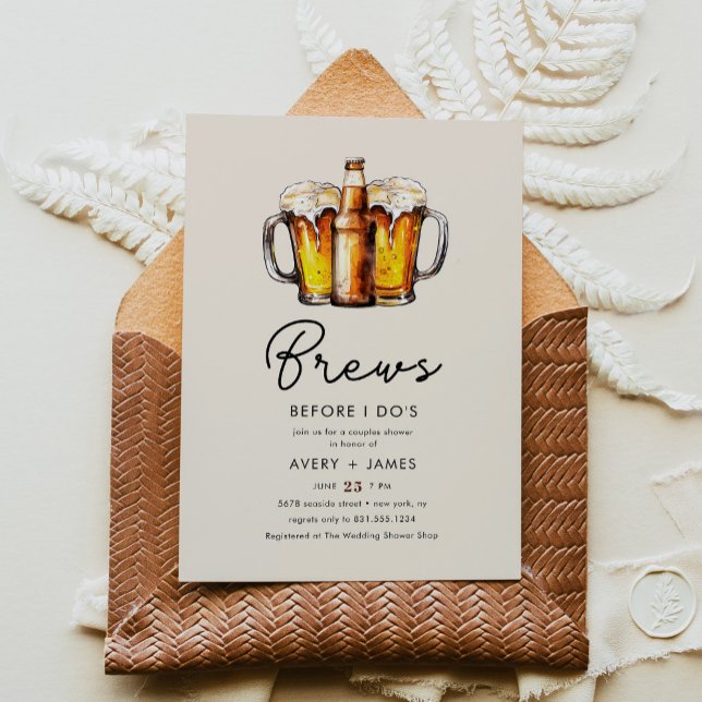 Beer Casual Couples Wedding Bridal Shower  Invitation (Creator Uploaded)