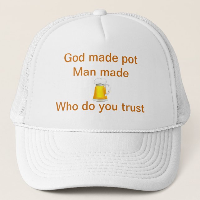 Beer cheer for happy people trucker hat (Front)