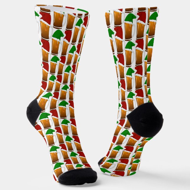 Beer Cheers Christmas Socks (Angled)