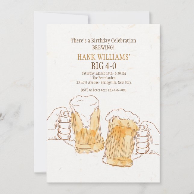 Beer Cheers Invitation (Front)