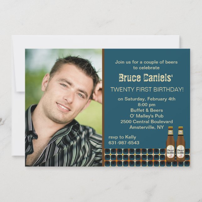 Beer Cheers Photo Invitation (Front)