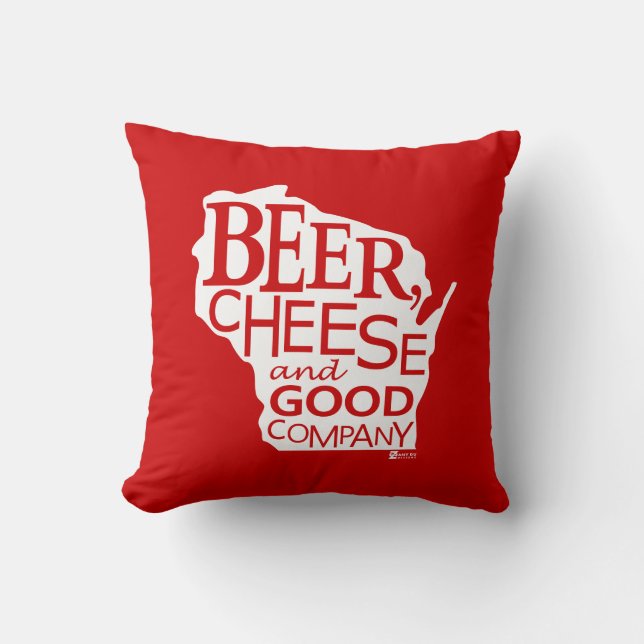 Beer Cheese & Good Company Zany Du Designs WI Cushion (Front)