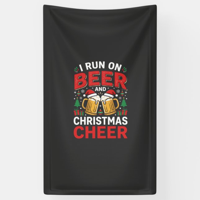 Beer Christmas Cheer Holiday Drinking Banner (Vertical)