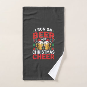 Beer Christmas Cheer Holiday Drinking Hand Towel