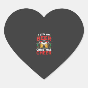 Beer Christmas Cheer Holiday Drinking Heart Sticker