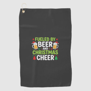 Beer Christmas Cheer Holiday Drinking Vector Golf Towel