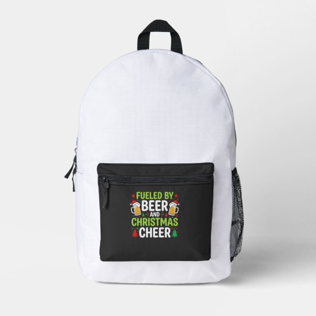 Beer Christmas Cheer Holiday Drinking Vector Printed Backpack (Front)