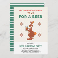 Beer Christmas Invitations Funny Pun