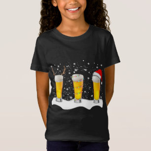 Beer Christmas Mug Santa Reindeer Xmas lights T-Shirt