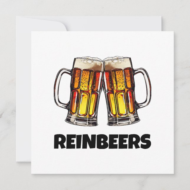 Beer Christmas Reinbeers Invitation (Front)