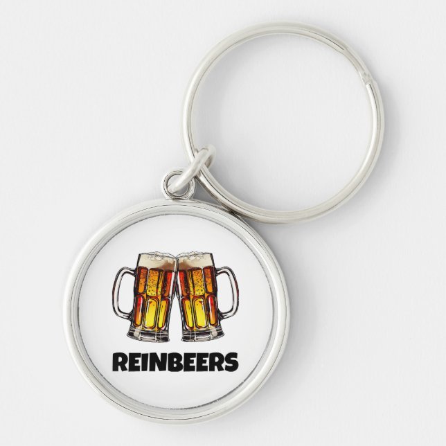Beer Christmas Reinbeers Key Ring (Front)