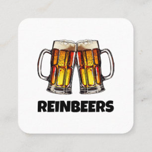 Beer Christmas Reinbeers Square Business Card