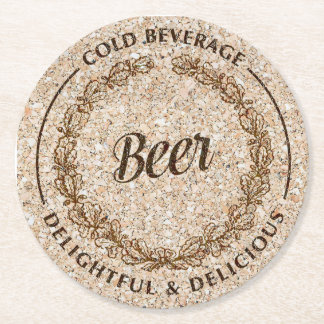 Beer cork paper coasters