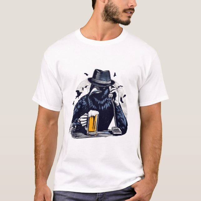 Beer crow phone art design  T-Shirt (Front)