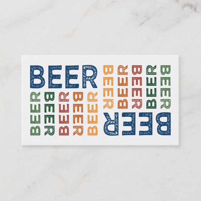 Beer Cute Colourful Business Card (Front)