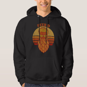Beer d Hops Beard Beer Garden Retro Sunset Hoodie