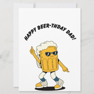 Beer Dad Funny Happy Birthday Card 