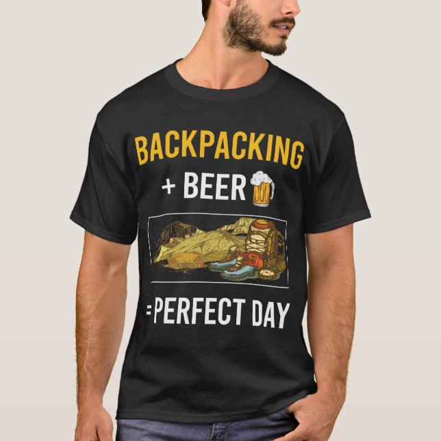 Beer Day Backpacking Backpack Backpacker T-Shirt (Front)