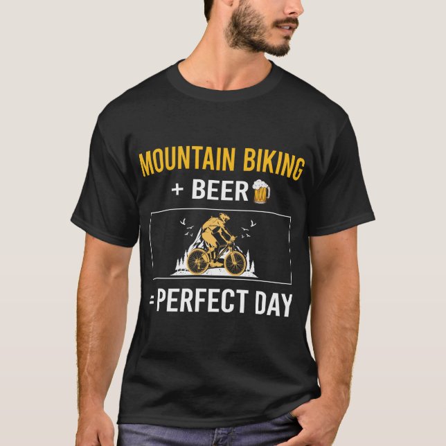 Beer Day Mountain Biking MTB T-Shirt (Front)