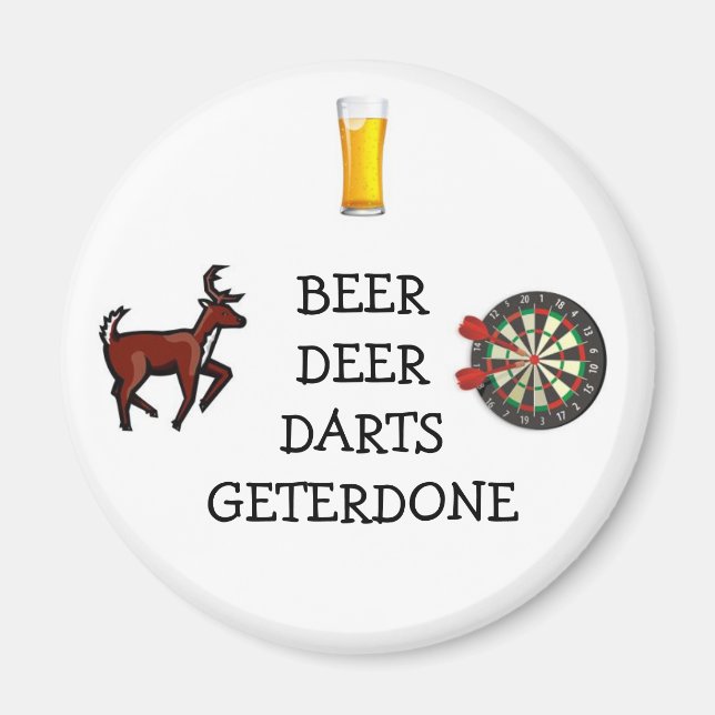 BEER DEER DARTS MAGNET (Front)