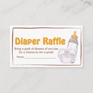 Beer Diaper Party Baby Shower Diaper Raffle Enclosure Card