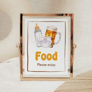 Beer Diaper Party Baby Shower Food Poster