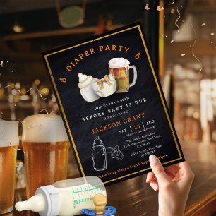 Beer Diaper Party Before Baby Is Due Baby Shower Invitation