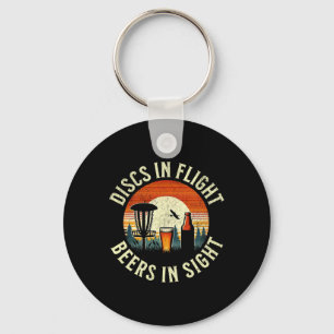 Beer Disc Golf Sunset - Discs In Flight - Frolf Key Ring