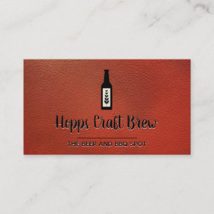 Beer Distillery Liquor Store Leather Business Card