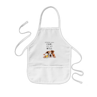 Beer Dog Bulldog - Believe you can, and you will Kids Apron
