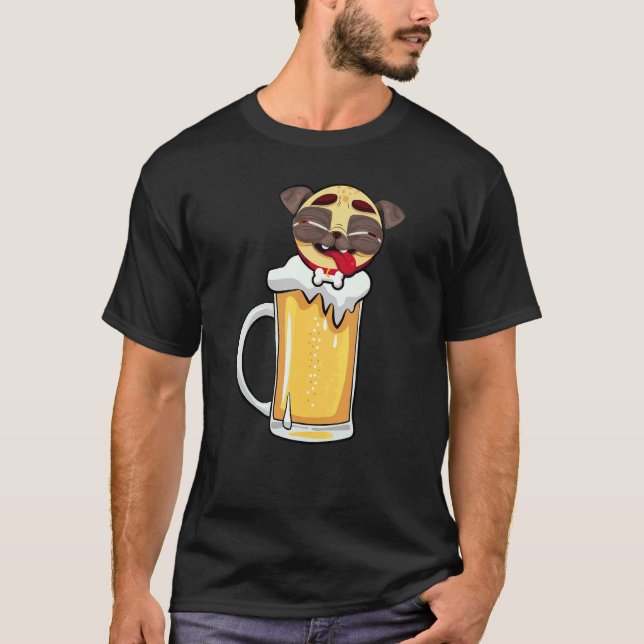 Beer  Dog Owner Pug Beer Pitcher Drinking Gag T-Shirt (Front)
