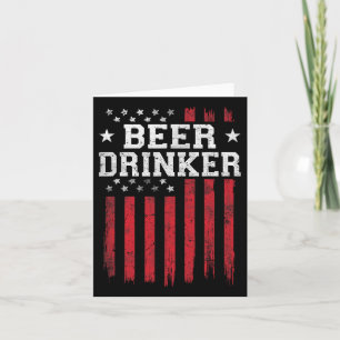 Beer Drinker American Flag Usa Patriot Patriotic Card