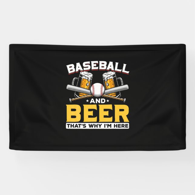 Beer Drinker Baseball Beer Humor Birthday Banner (Horizontal)