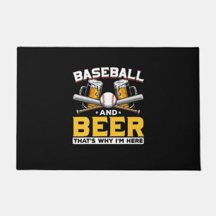 Beer Drinker Baseball Beer Humor Birthday Doormat
