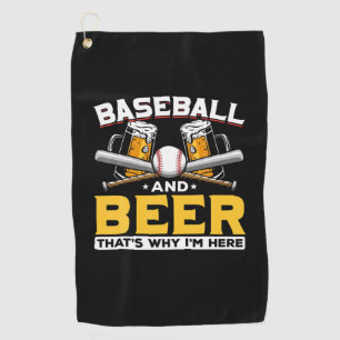 Beer Drinker Baseball Beer Humor Birthday Golf Towel
