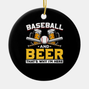 Beer Drinker Baseball Beer Humour Birthday Ceramic Tree Decoration